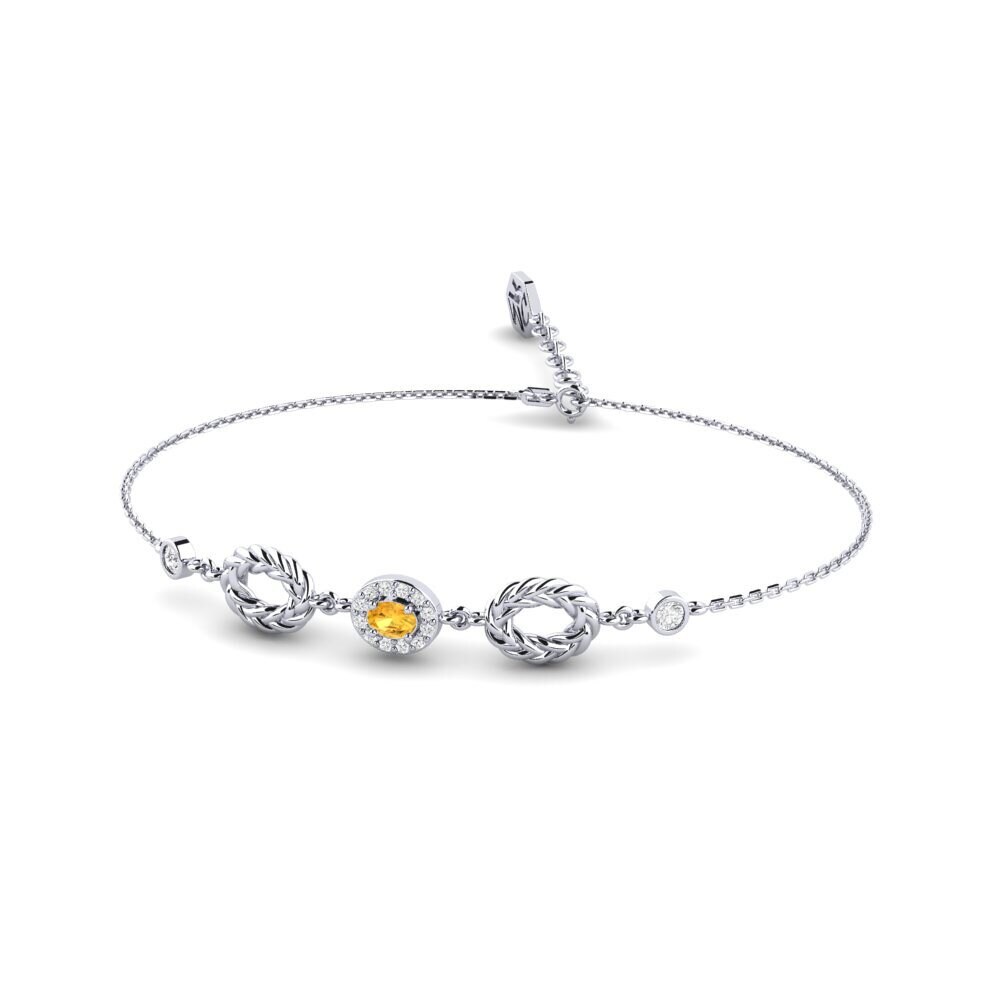 Platine 950 Citrine Bracelet pour femme Daraja