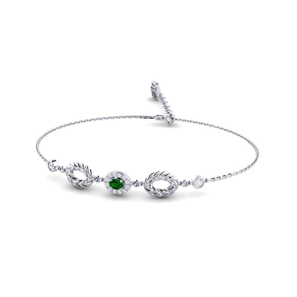 Palladium 950 Zircone Vert Bracelet pour femme Daraja