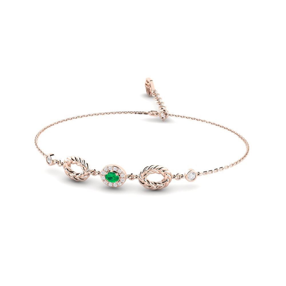 Or rose 14k Émeraude Bracelet pour femme Daraja