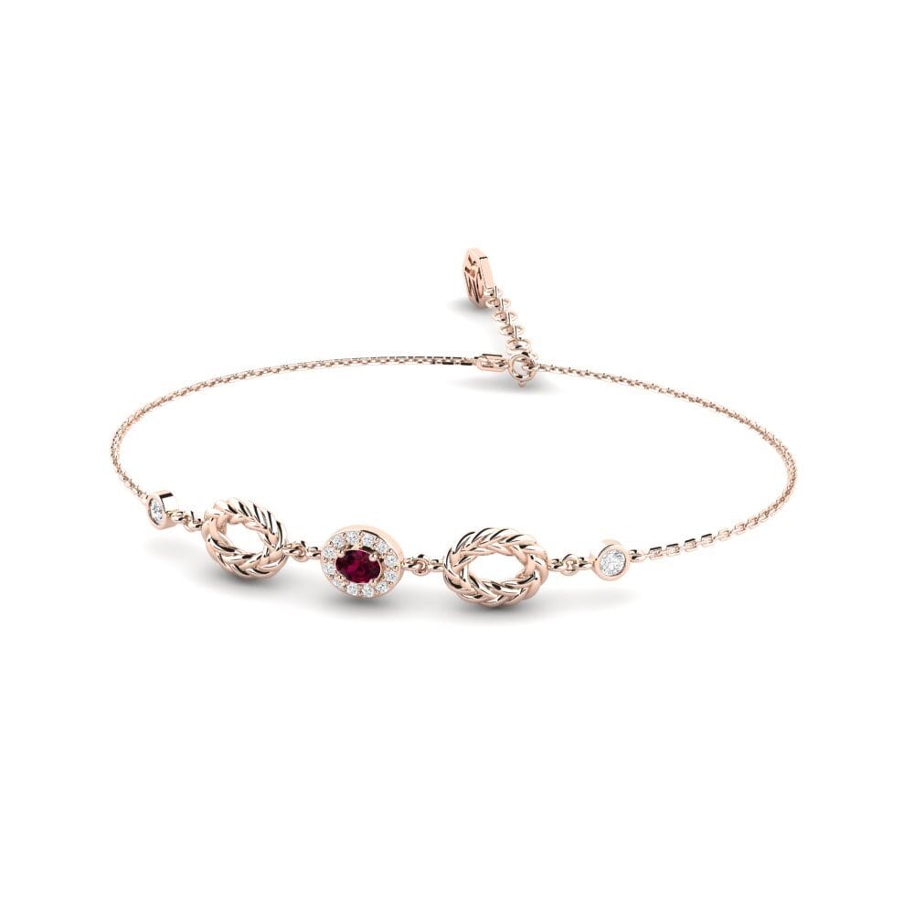 Or rose 14k Grenat de Rhodolite Bracelet pour femme Daraja