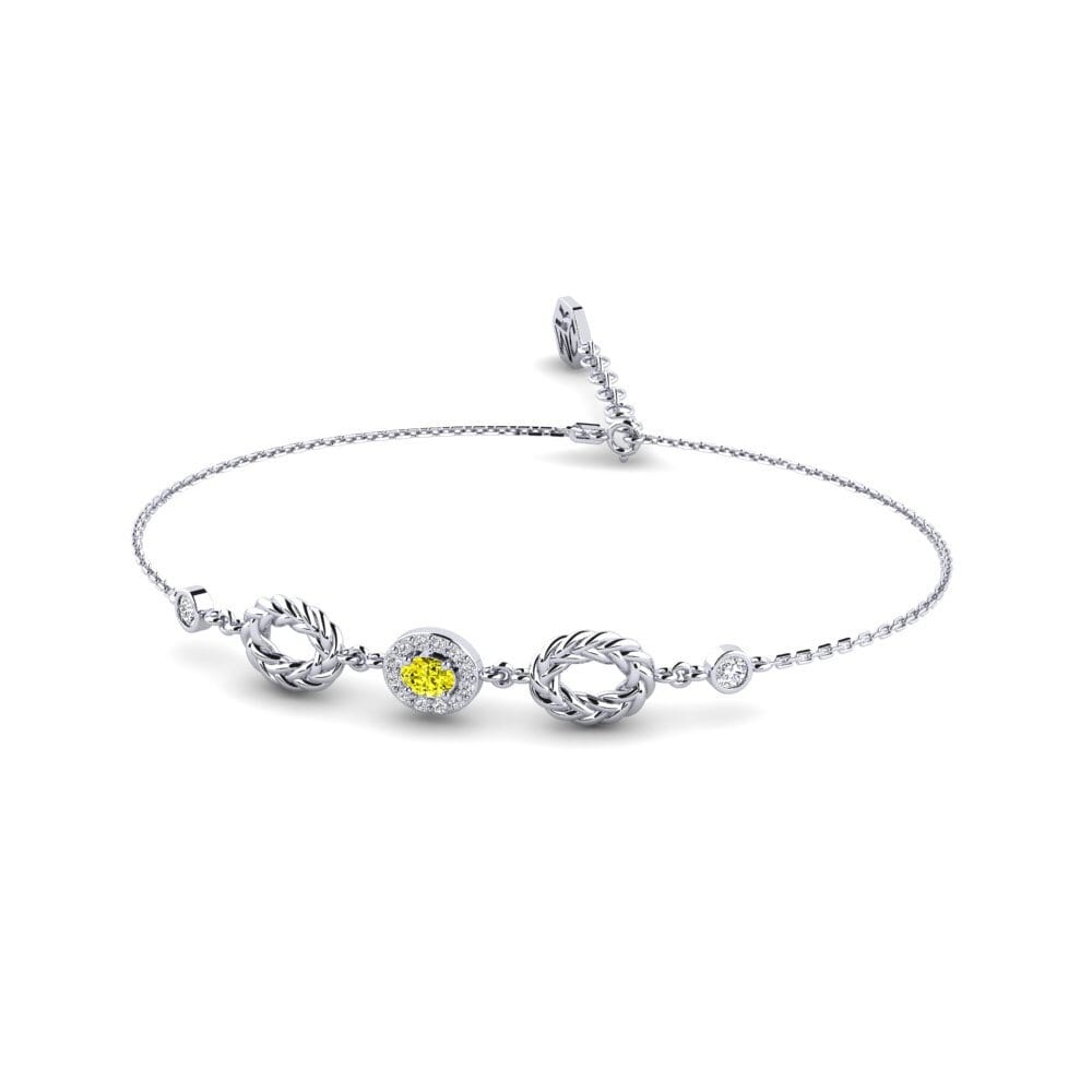 Weiß-Silber Gelber Diamant Damen armband Daraja