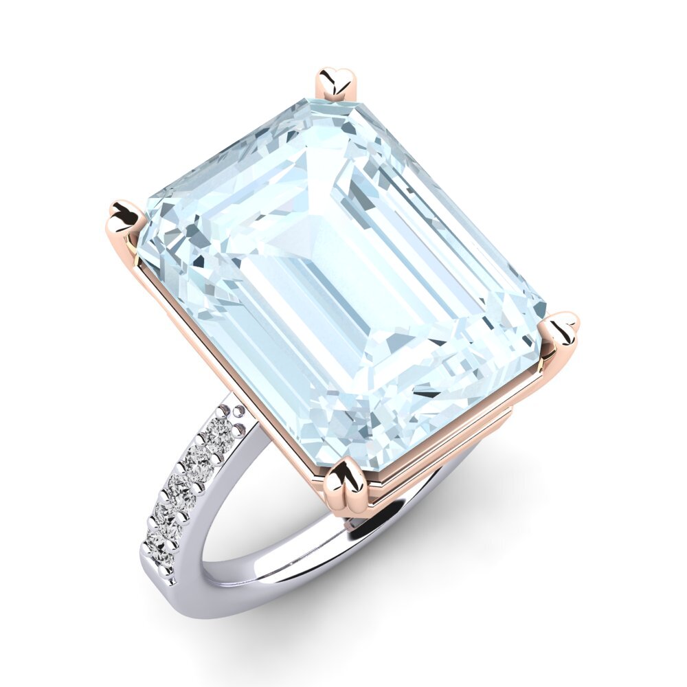 18k Oro Blanco & Rosa Anillo Darcie