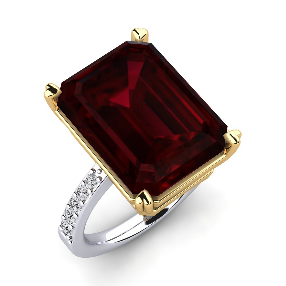 9k Oro Blanco & Amarillo Anillo Darcie
