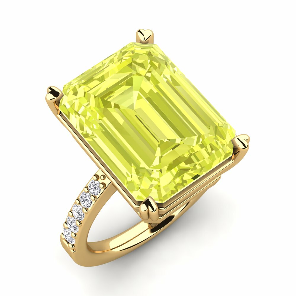 Or Jaune 14k Quartz Citron Bague Darcie