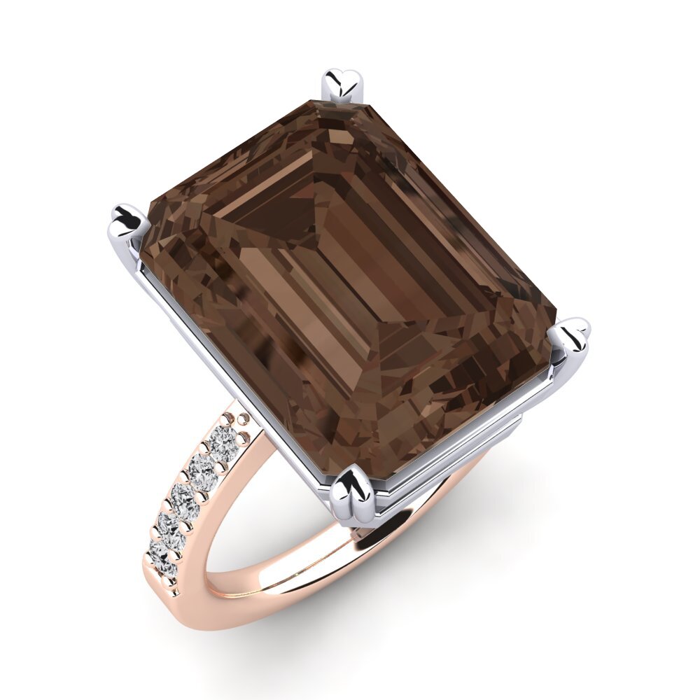18ct Rose / White Gold Ring Darcie