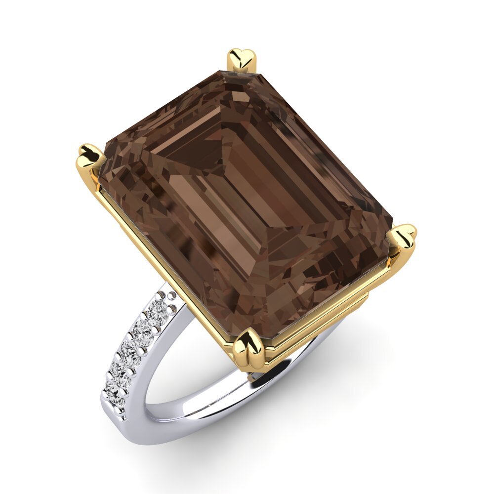9k Oro Blanco & Amarillo Anillo Darcie