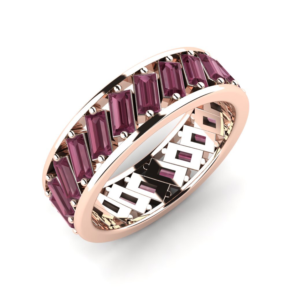 Or rose 14k Grenat de Rhodolite Bague Darcy
