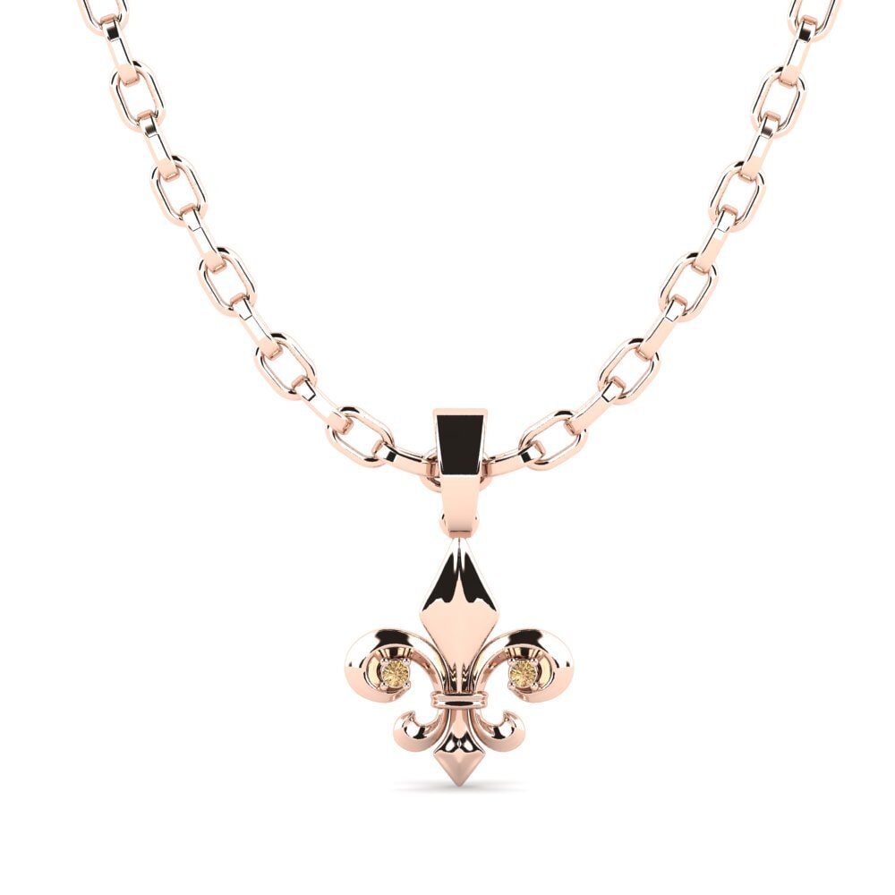 Rotgold 585 Brauner Diamant Herren-Anhänger Darejan