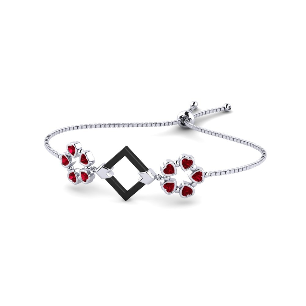 950 Palladium Red Zirconia Women's Bracelet Darell