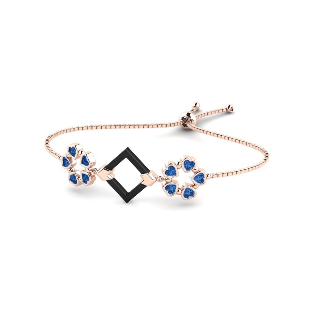 14K Rose Gold Dark Blue Zirconia Bracelet Darell