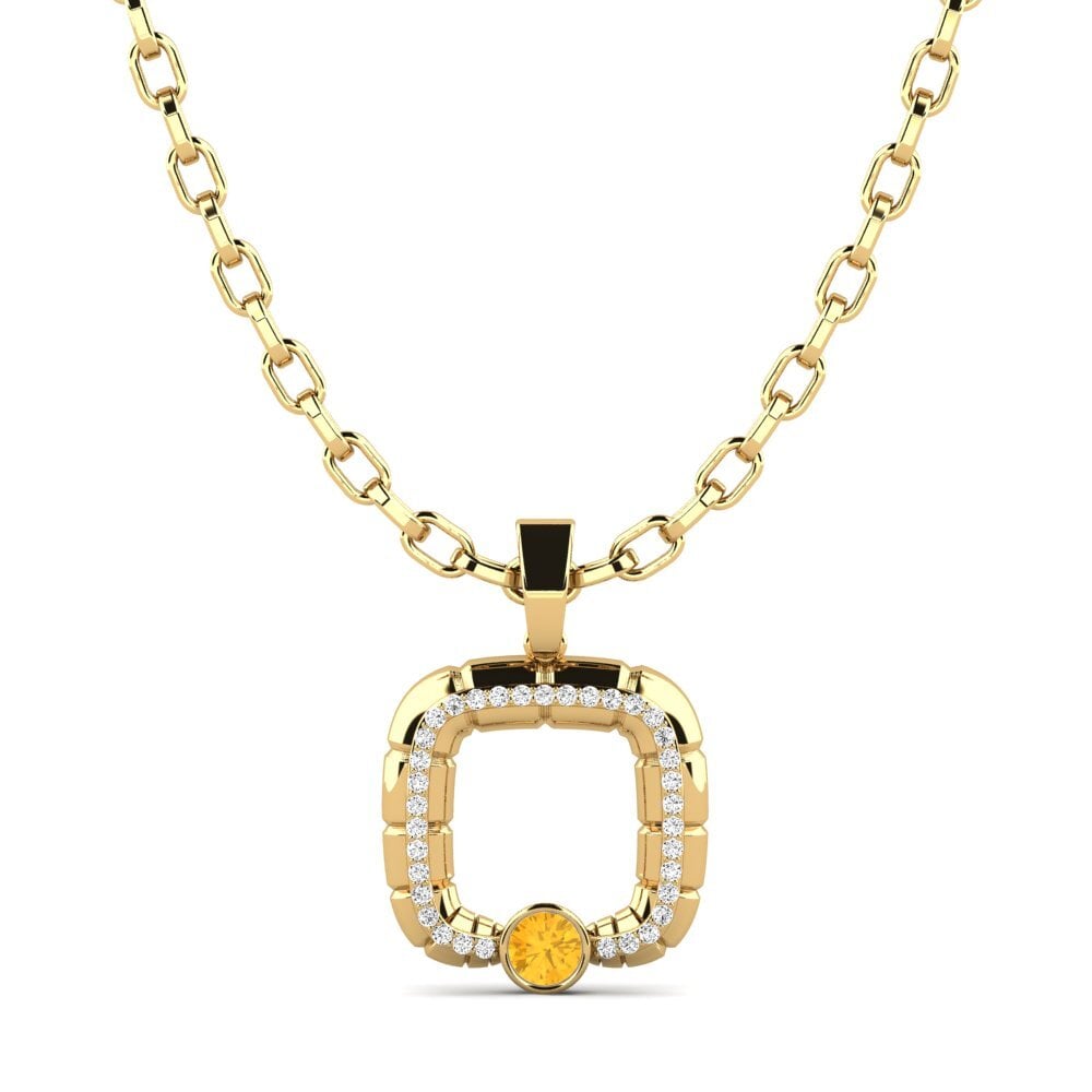 Or Jaune 585 Citrine Pendentif pour homme Darkrai