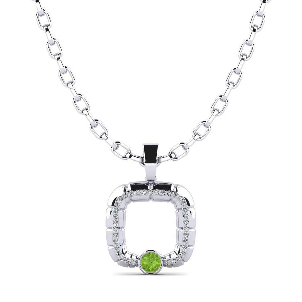 14ct White Gold Peridot Men's Pendant Darkrai