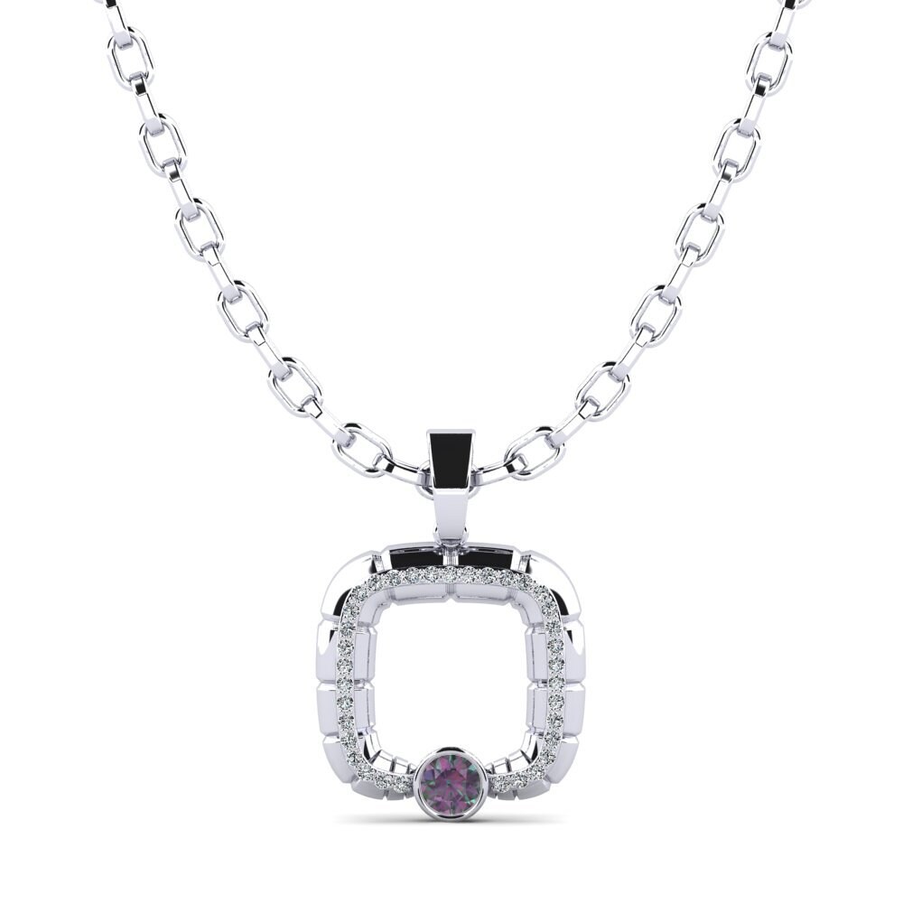 14ct White Gold Mystic Topaz Men's Pendant Darkrai