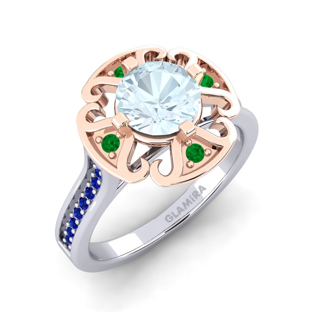 18ct White & Rose Gold Engagement Ring Darlia