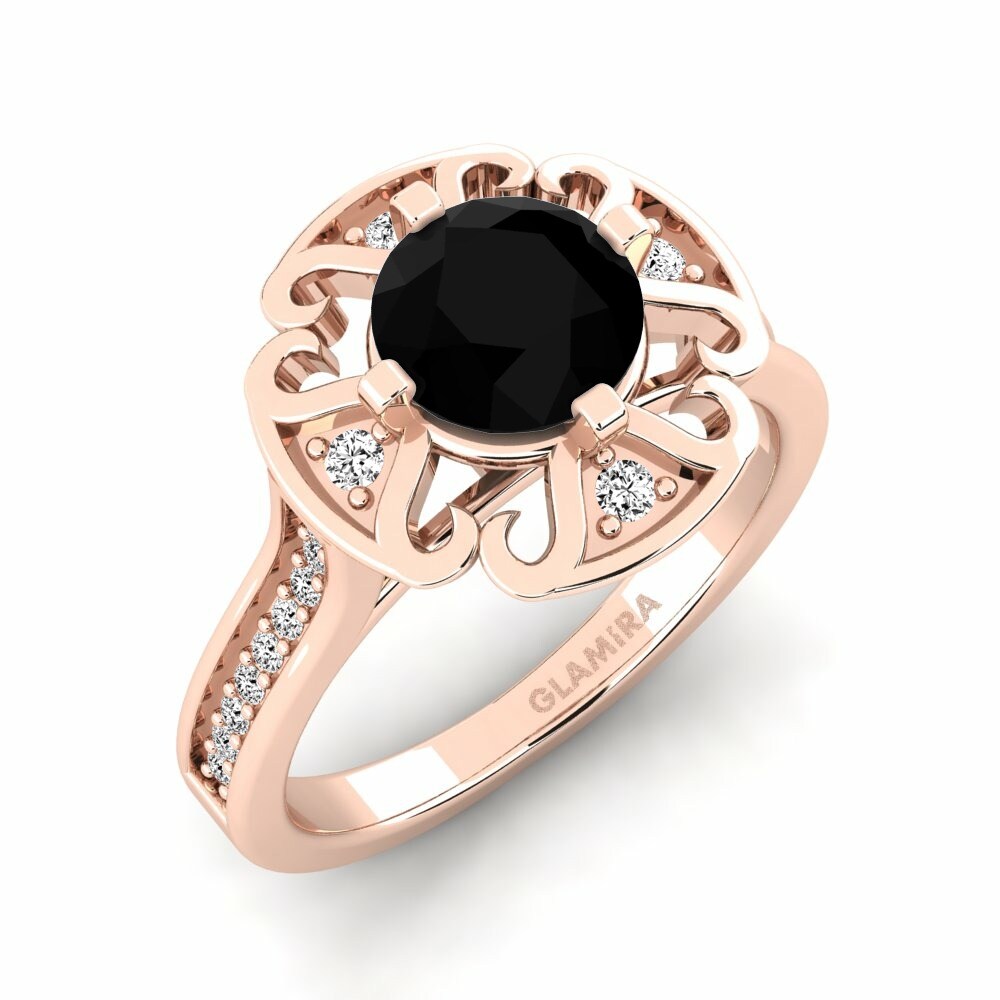Black Onyx Engagement Ring Darlia