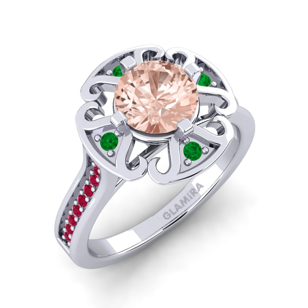 14ct White Gold Morganite Engagement Ring Darlia
