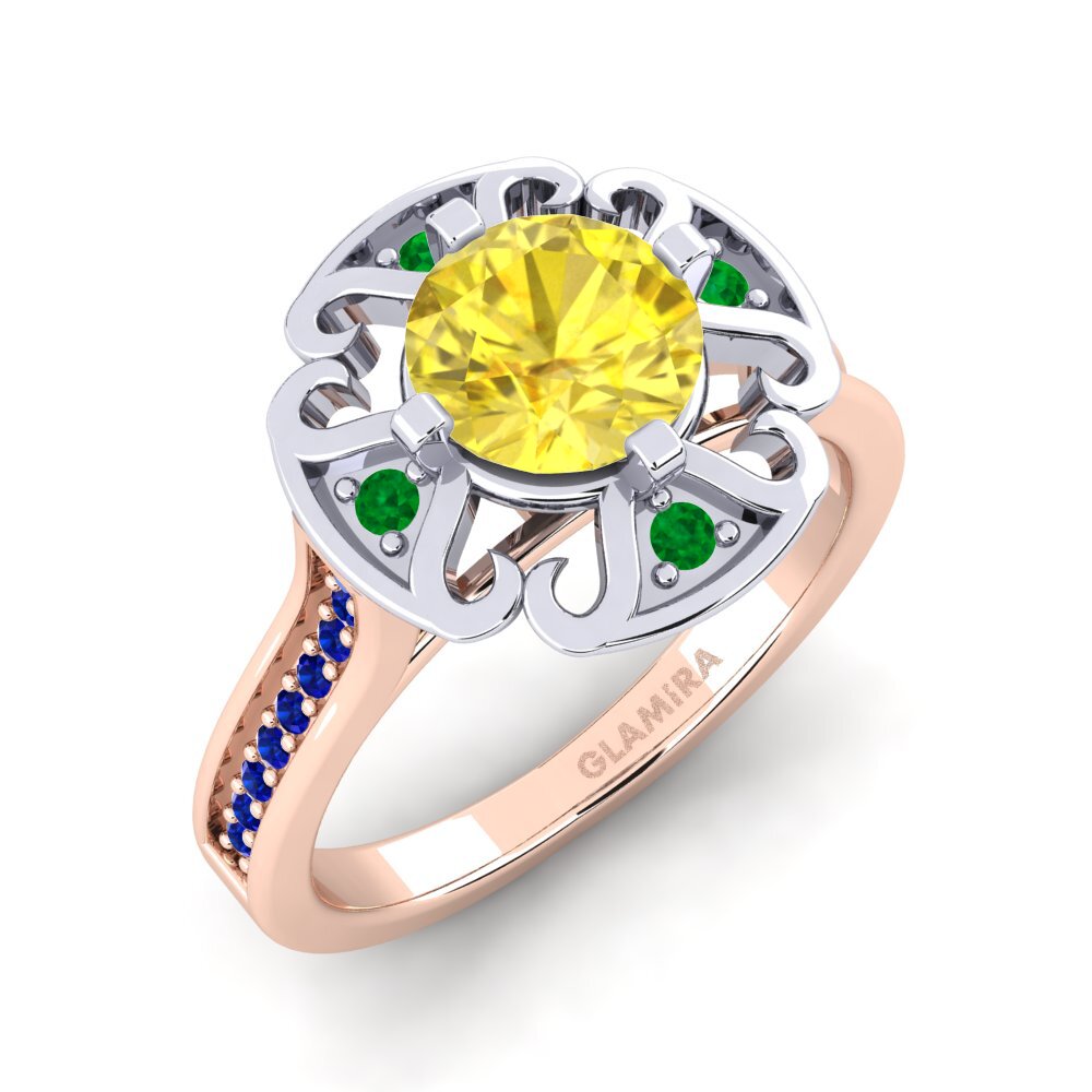 14k Rose & White Gold Engagement Ring Darlia