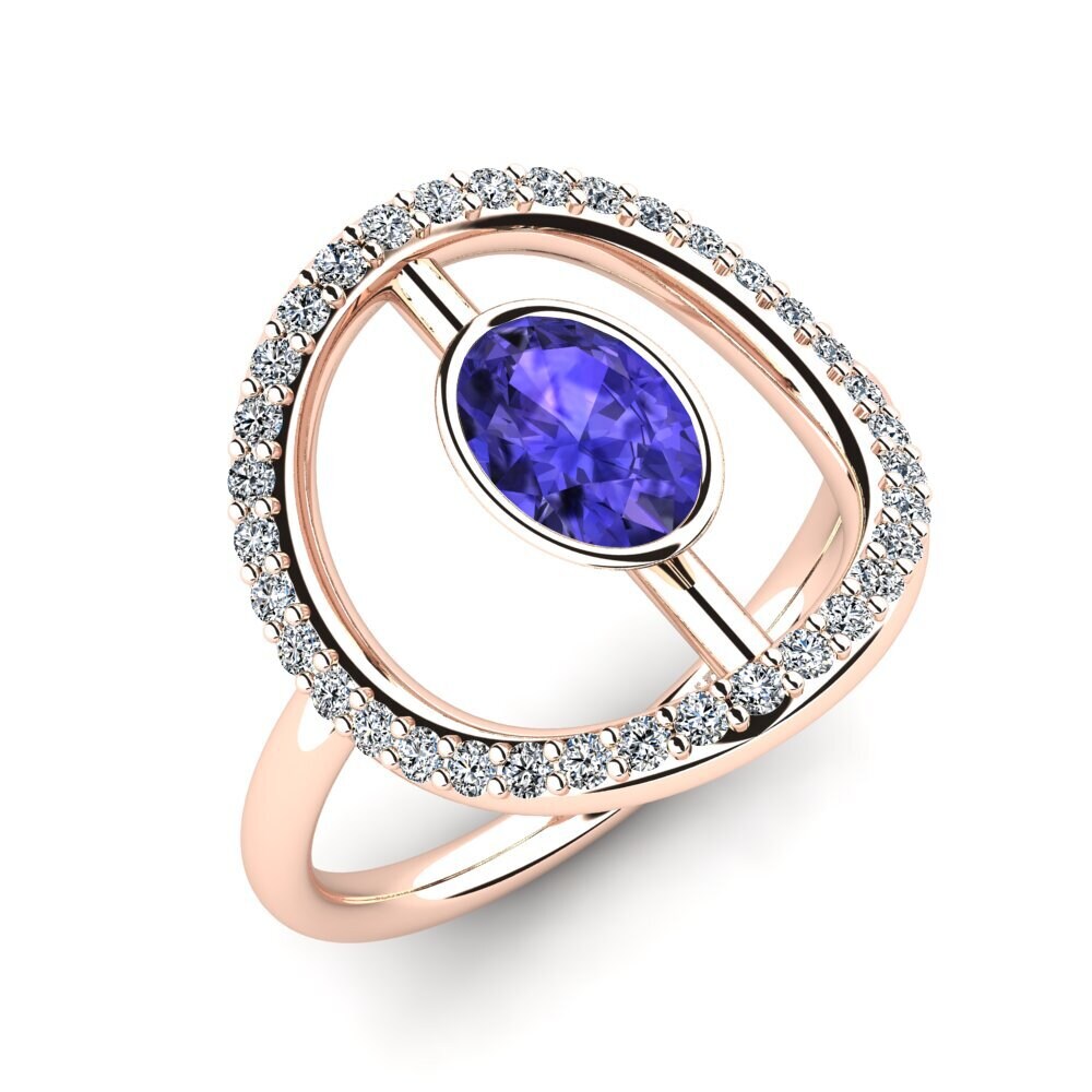 14ct Rose Gold Tanzanite Ring Darlik