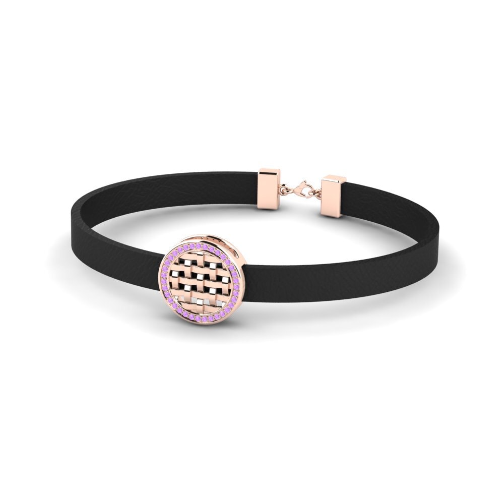 9K Rose Gold Amethyst Men's Bracelet Darren