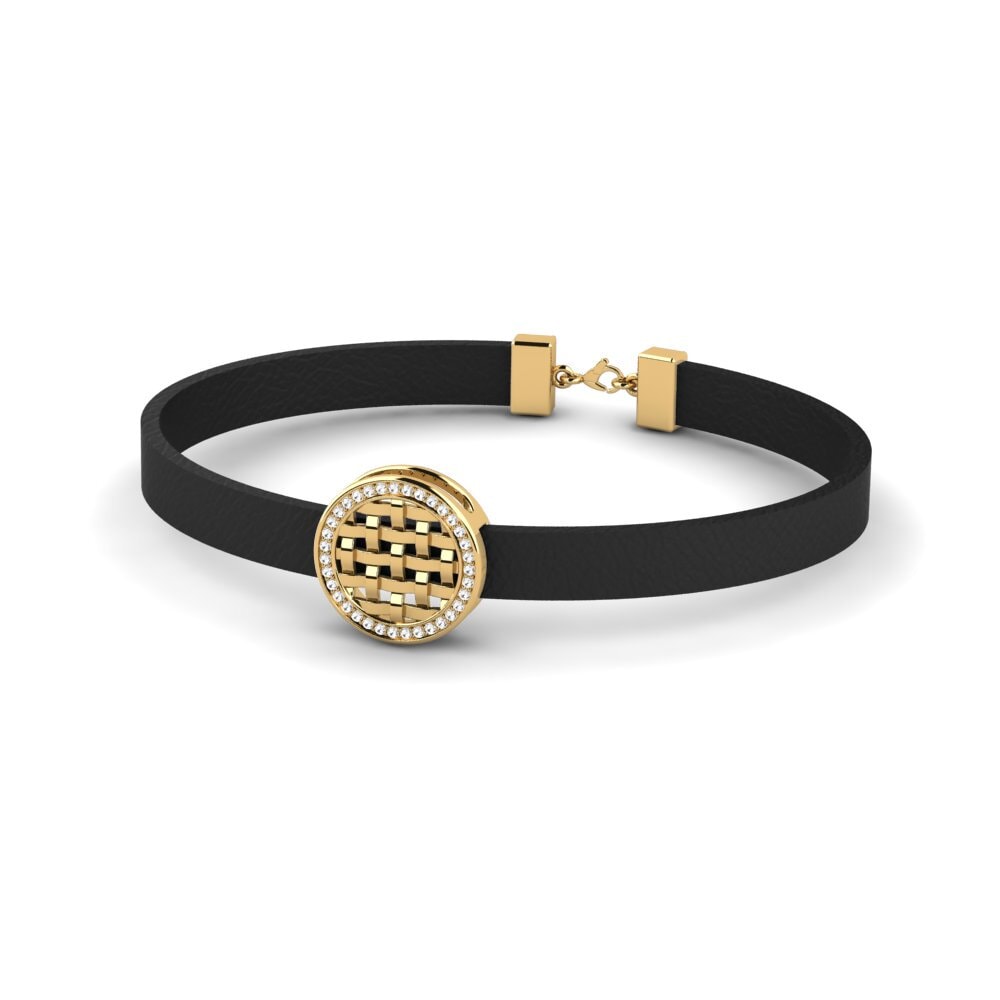 18ct Yellow Gold White sapphire Men's Bracelet Darren