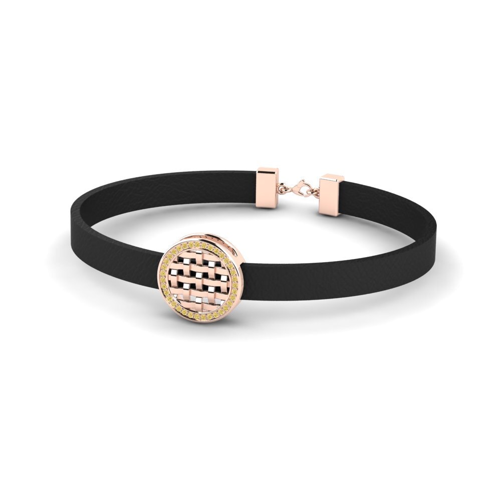 18ct Rose Gold Yellow Diamond Men's Bracelet Darren