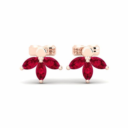 Earring Dato 585 Rose Gold & Ruby