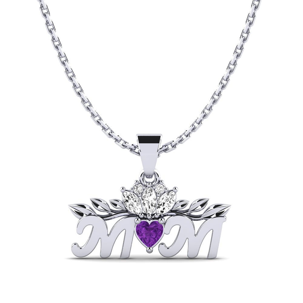 Weiß-Silber Amethyst Damen anhänger Davina