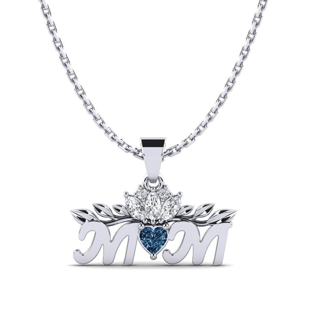 Weiß-Silber Blauer Diamant Damen anhänger Davina