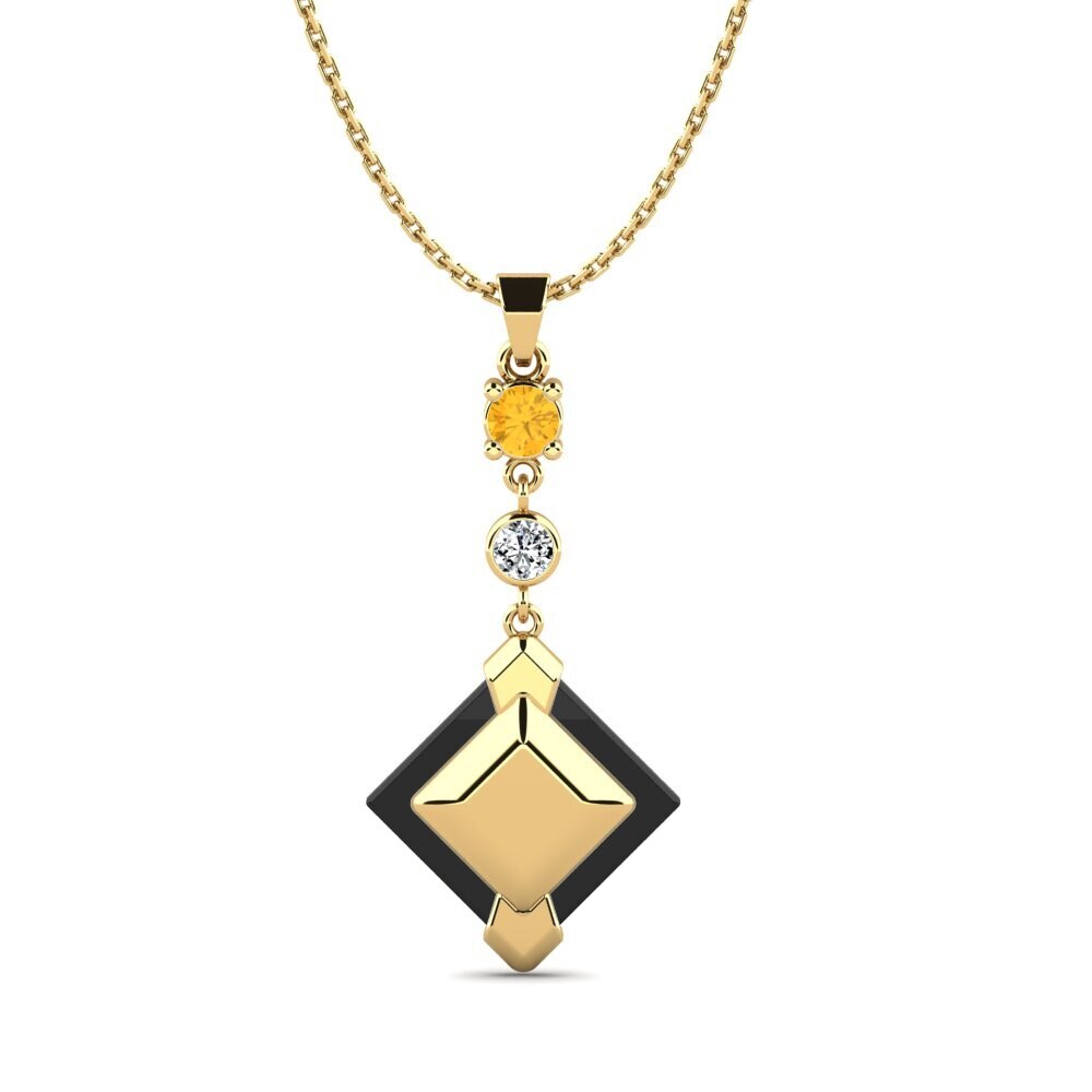 14ct Yellow Gold Citrine Women's Pendant Davsiy