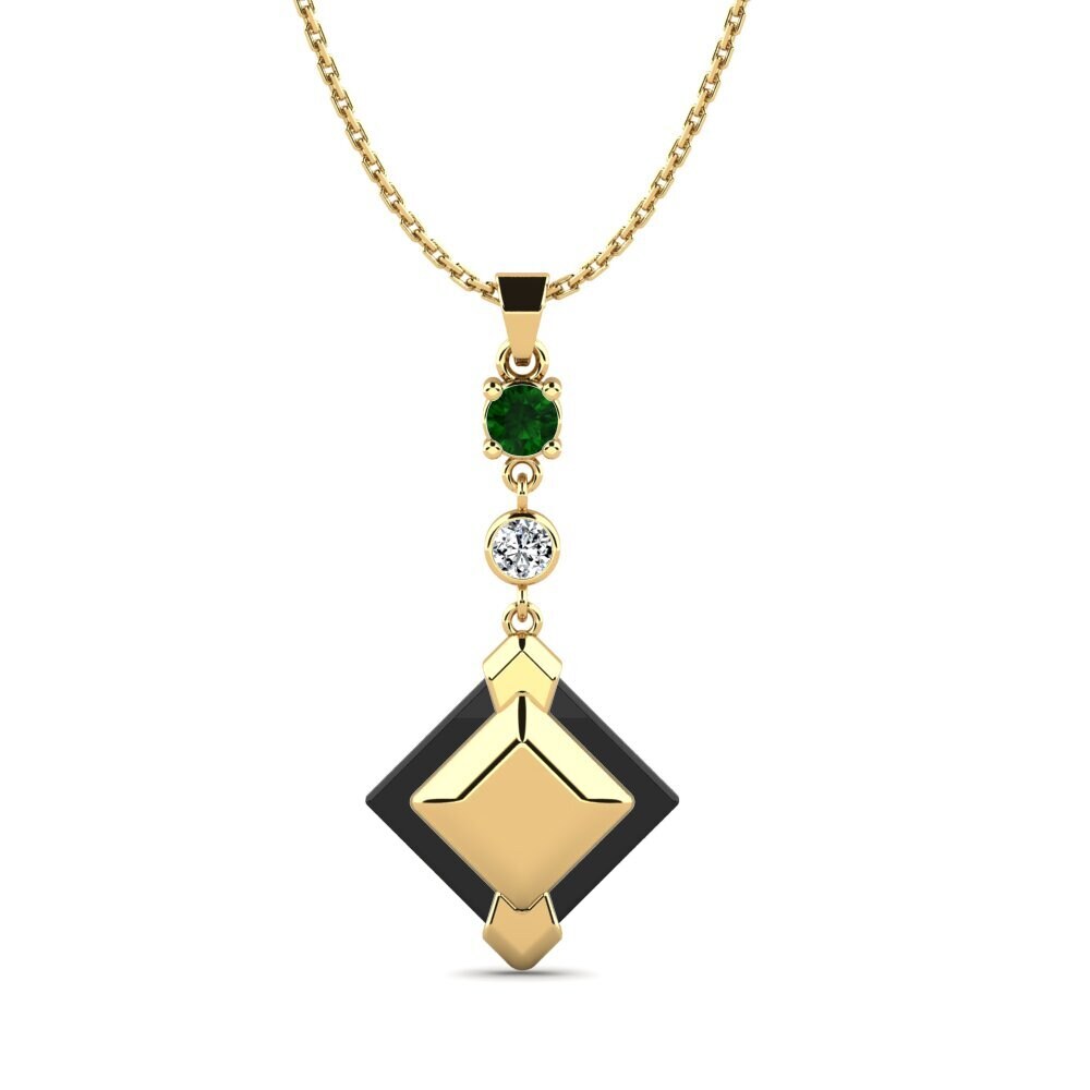 14ct Yellow Gold Green Tourmaline Women's Pendant Davsiy