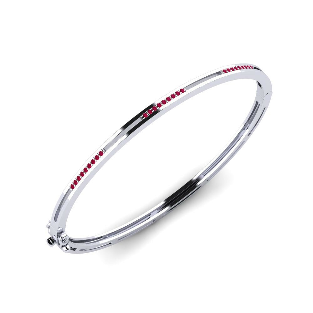 9ct White Gold Women's Bangle Daydate - A