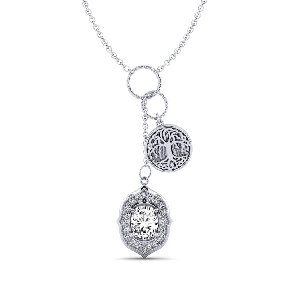 950 Platin Moissanit Damen halskette Daylla