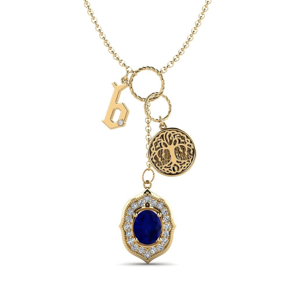 Oval Saphir Damen halskette Daylla - B