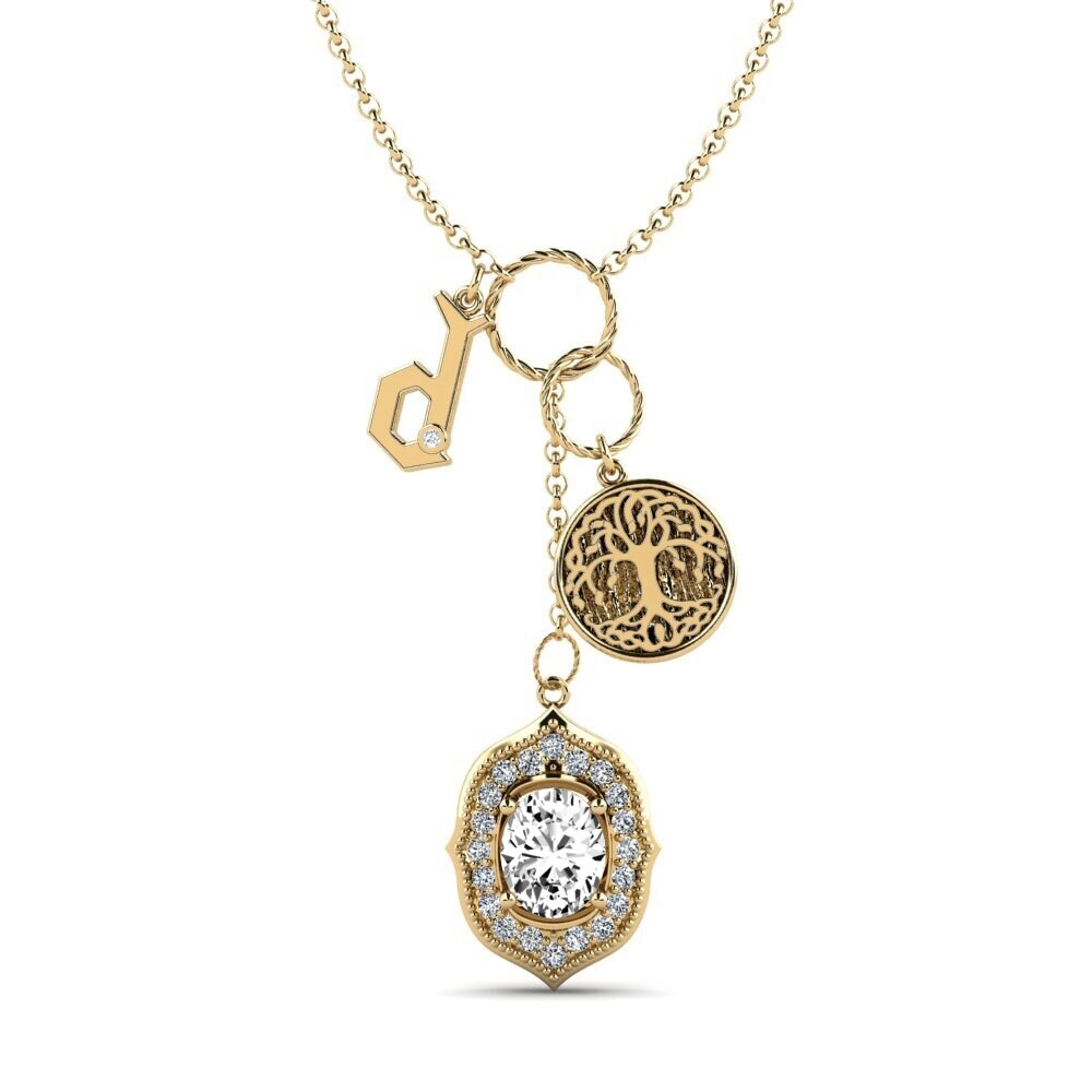 Oval Moissanit Damen halskette Daylla - D