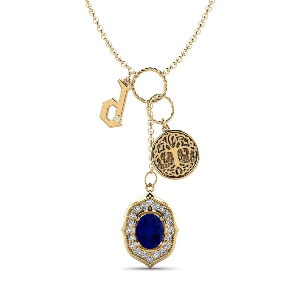 Oval Saphir Damen halskette Daylla - D