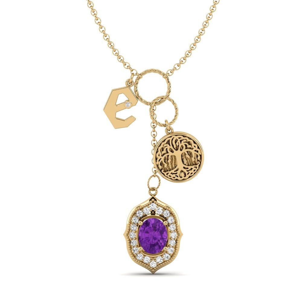 Oval Amethyst Damen halskette Daylla - E