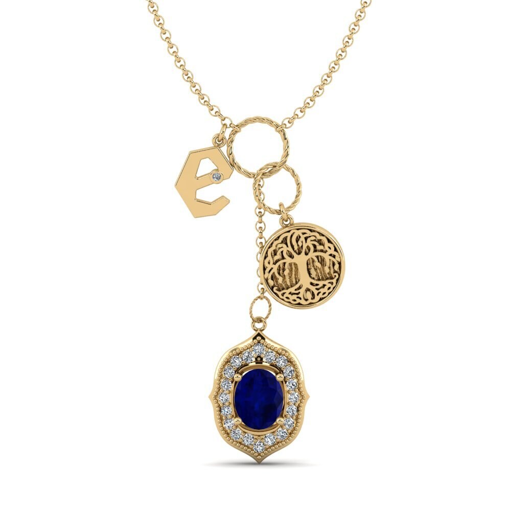 Oval Saphir Damen halskette Daylla - E