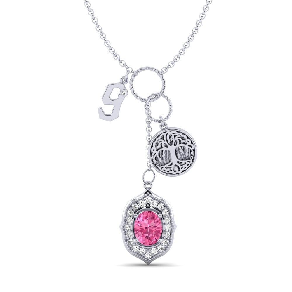 Plata 925 Turmalina rosa Collar de Mujer Daylla - G
