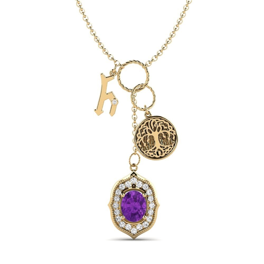 Oval Amethyst Damen halskette Daylla - H