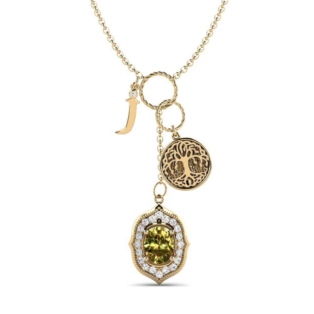 Oval Sultanstein Damen halskette Daylla - J