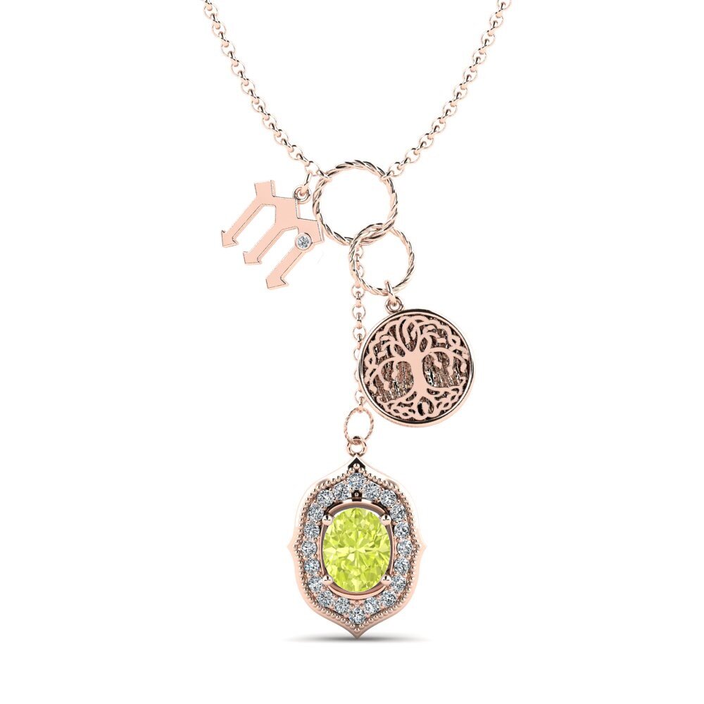 14ct Rose Gold Lemon Quartz Women's Necklace Daylla - M