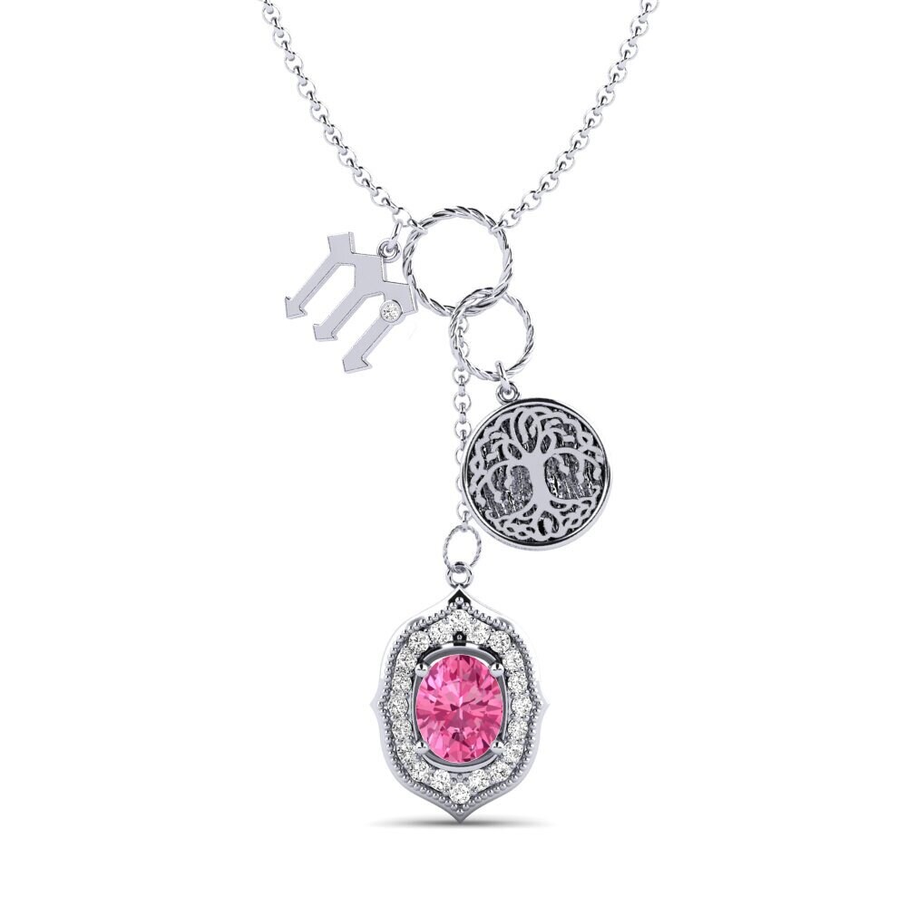 Plata 925 Turmalina rosa Collar de Mujer Daylla - M