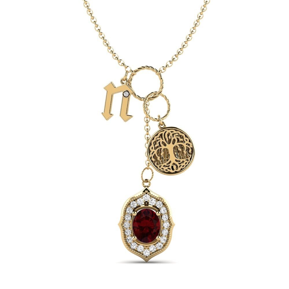 Oval Granat Damen halskette Daylla - N