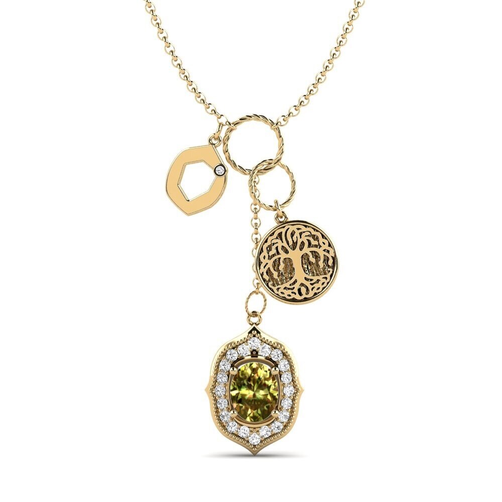 Oval Sultanstein Damen halskette Daylla - O