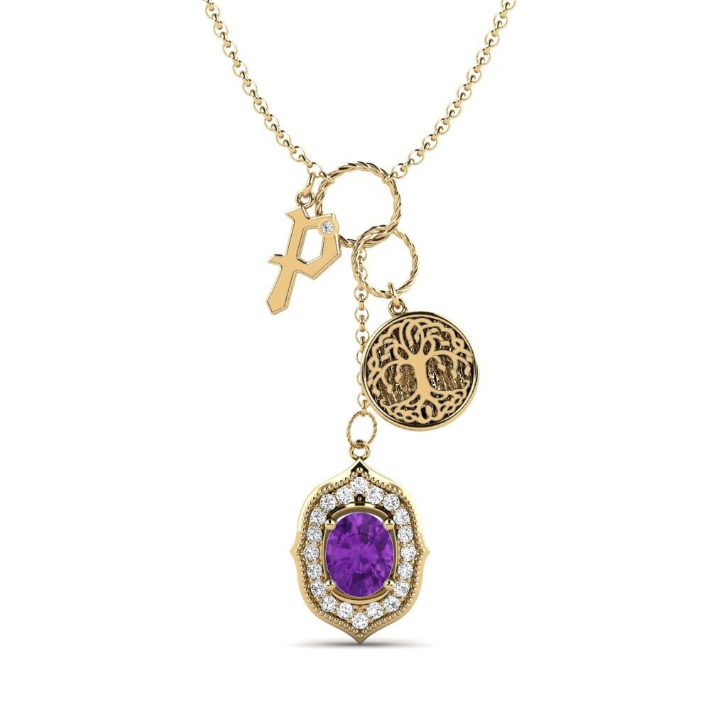 Oval Amethyst Damen halskette Daylla - P