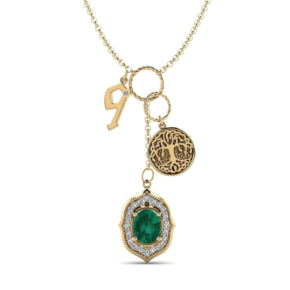 Oval Smaragd Damen halskette Daylla - Q