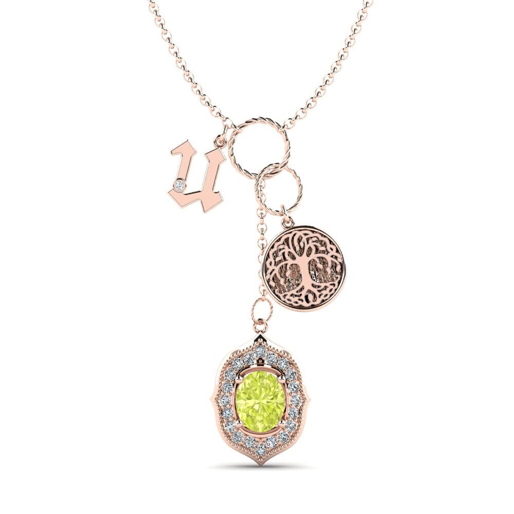 14ct Rose Gold Lemon Quartz Women's Necklace Daylla - U
