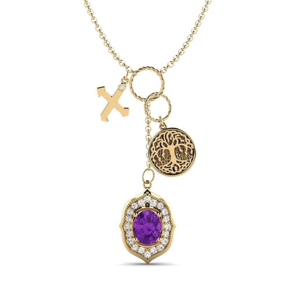 Oval Amethyst Damen halskette Daylla - X