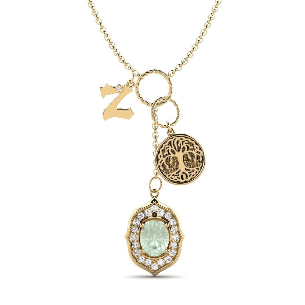 Oval Grüner Amethyst Damen halskette Daylla - Z