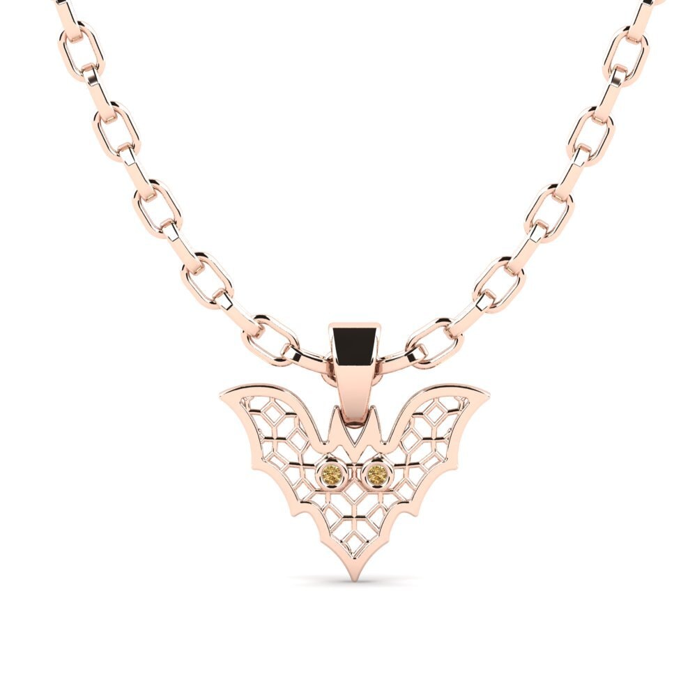 Rotgold 585 Brauner Diamant Herren-Anhänger Ddodeta